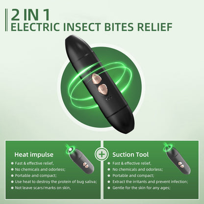 Bug Bite Relief with Suction Tool and Heat Mosquito Itch Relief-Insect Sting&2-in-1 Bite Relief Rechargeable V1192-AZ-W-3908