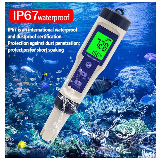 PH Meter & TDS Meter Digital Water Tester 5 in 1 Salinity Tester PH Temp EC and TDS Meter,PH Meter for Water V1192-AZ-W-3910