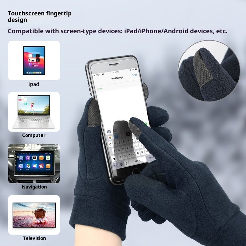 Silk Glove Liners | Soft & Comfortable | Touchscreen Thermal Gloves | Natural Wear | Unisex | navy blue ,XL V1192-AZ-W-3920