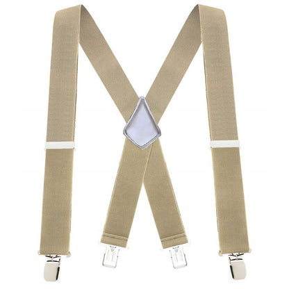 Fashion Mens Suspenders - 48" Elastic Adjustable Heavy Duty 2" Wide - X Back, Adjustable Straps with Secure V1192-AZ-W-3921