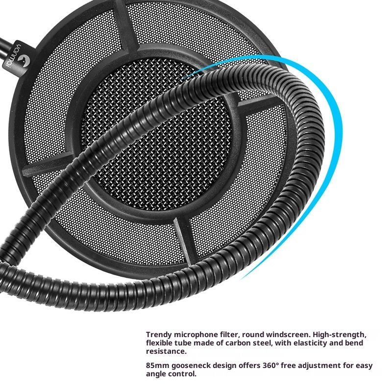 2-layer Anti spray net for Other Mic, Upgraded Metal Microphone Pop Filter Windscreen with Flexible 360 V1192-AZ-W-3927