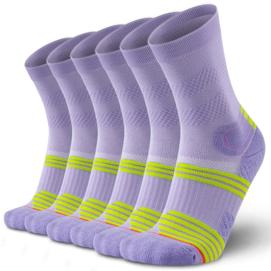 3 pack Womens Viscose Compression Running Crew Socks, Moisture-Wicking Anti-Blister Hiking&Gym V1192-AZ-W-3929