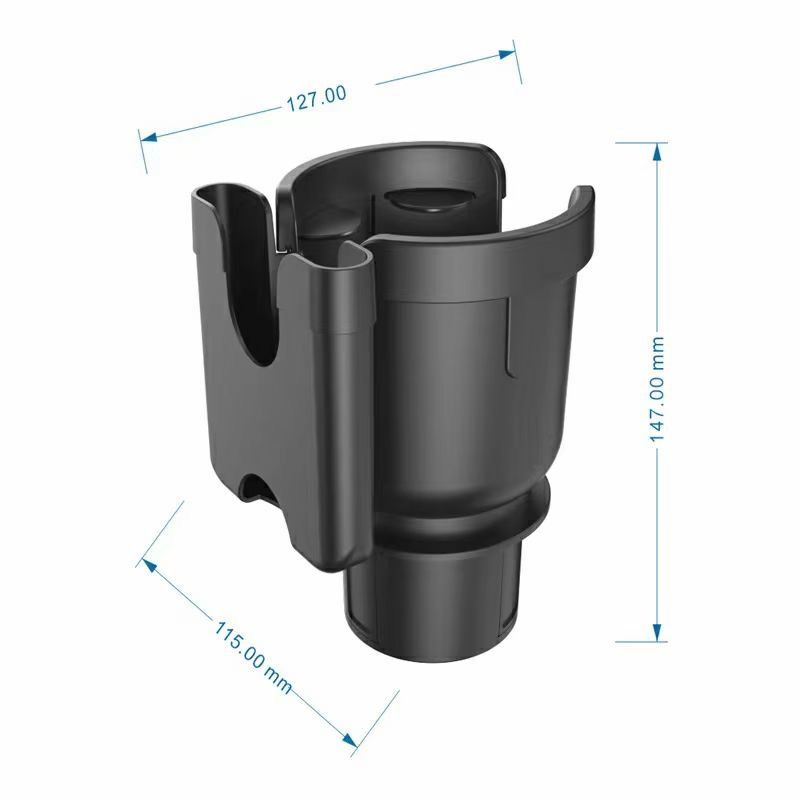 Cup Holder Expander Adapter with Phone Holder,2 in 1 Adjustable Cup Holder Car Cup Holder Black, Universal V1192-AZ-W-3940