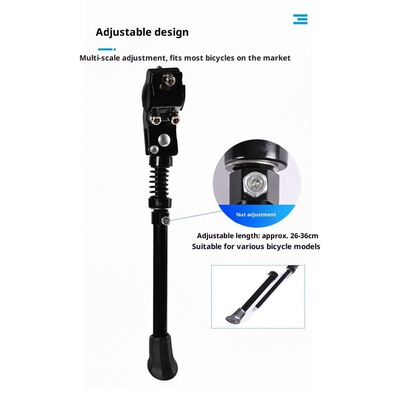 Adjustable Rear Side Kickstand for Mountain, eBike, Road, City & Heavy Bikes 26-36cm Adjustable Bicycle V1192-AZ-W-3945