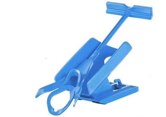 Sock Aid Device with Handle, Easy On Off Sock Assistant, Blue, Mobility Aid for Limited Range of Motion V1192-AZ-W-3947
