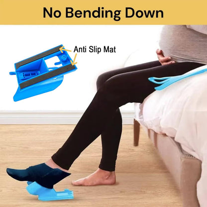 Sock Aid Device with Handle, Easy On Off Sock Assistant, Blue, Mobility Aid for Limited Range of Motion V1192-AZ-W-3947