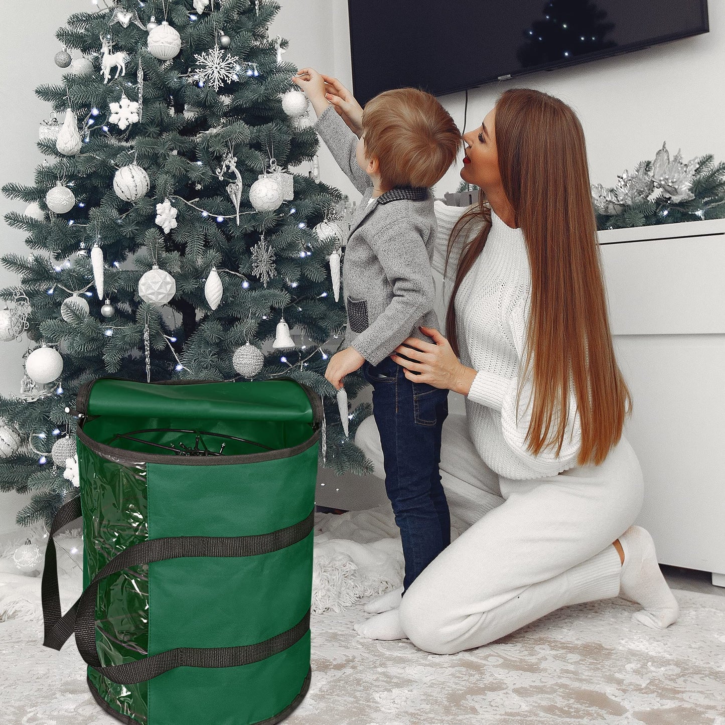Christmas Light storage Bag | Holiday Light Storage Organizer Extension Cords Constructed of Durable 600D V1192-AZ-W-3954