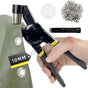 Grommet Tool Kit, Handheld Eyelet Kit Manual Grommet Press Machine with 200 pcs 10 mm Grommets(gold + silver) V1192-AZ-W-3955