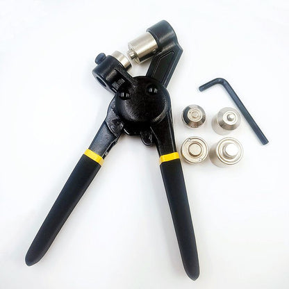 Grommet Tool Kit, Handheld Eyelet Kit Manual Grommet Press Machine with 200 pcs 10 mm Grommets(gold + silver) V1192-AZ-W-3955