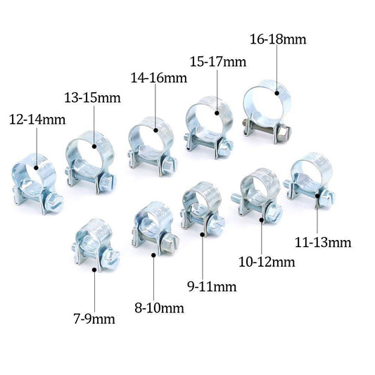 50PCS Fuel Line Clamp 304 Stainless Steel,Mini Fuel Injection Gas Line Hose Clamps,Pipe Clamp for V1192-AZ-W-3956
