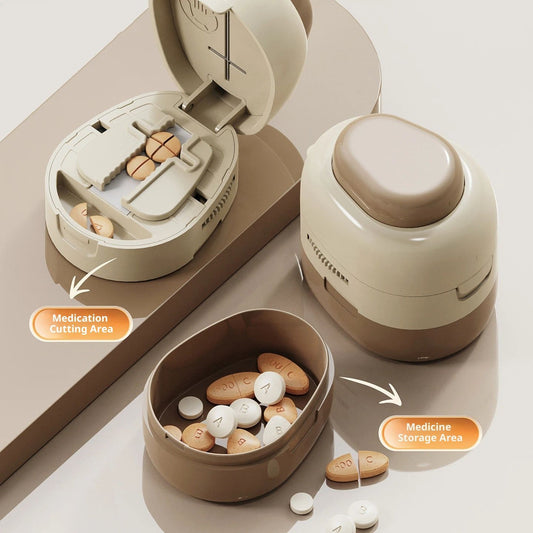 Adjustable Pill Cutter Splitter for Small Tiny Large Pills - Cuts Multiple Pills at a Time,1/2 & 1/4 V1192-AZ-W-3962