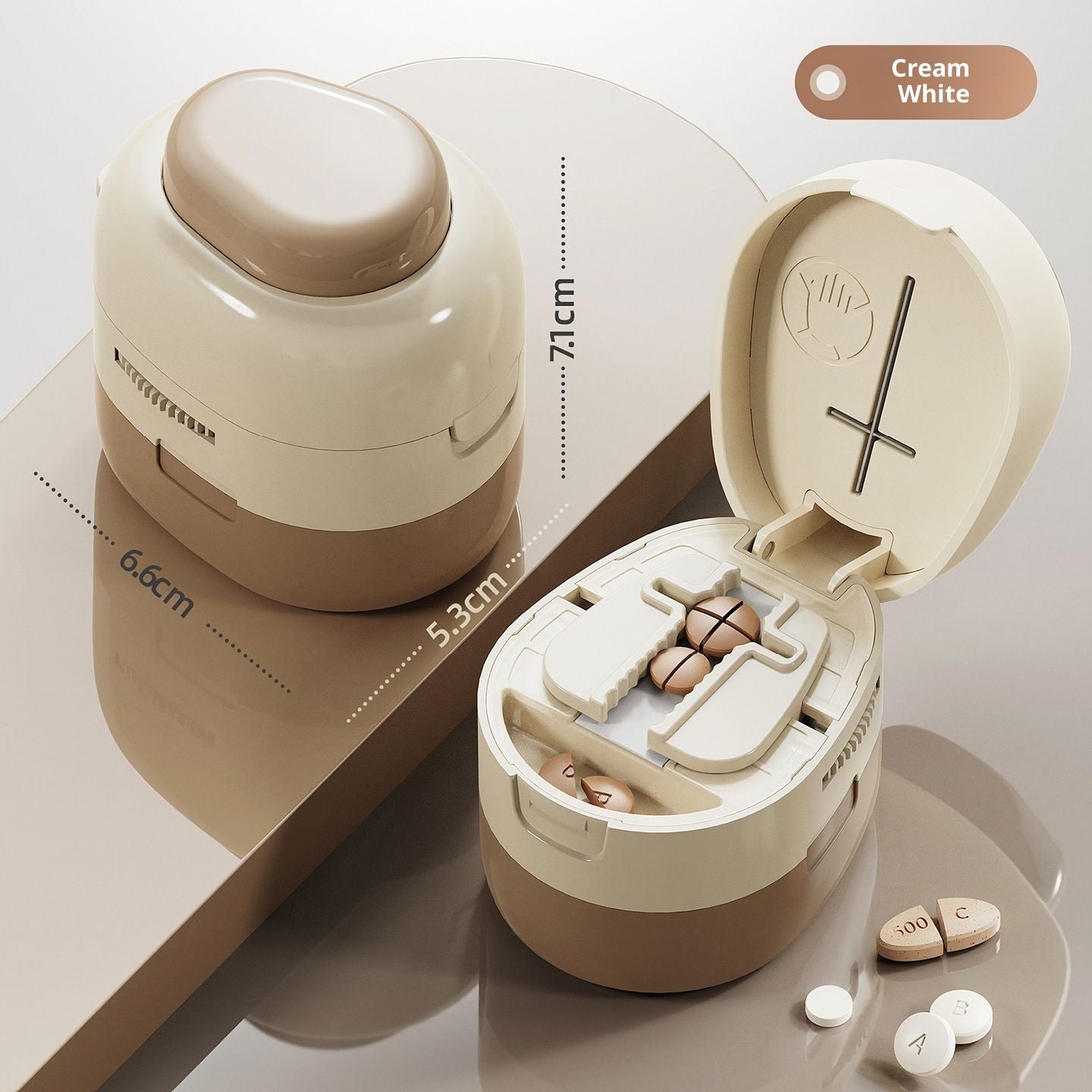 Adjustable Pill Cutter Splitter for Small Tiny Large Pills - Cuts Multiple Pills at a Time,1/2 & 1/4 V1192-AZ-W-3962