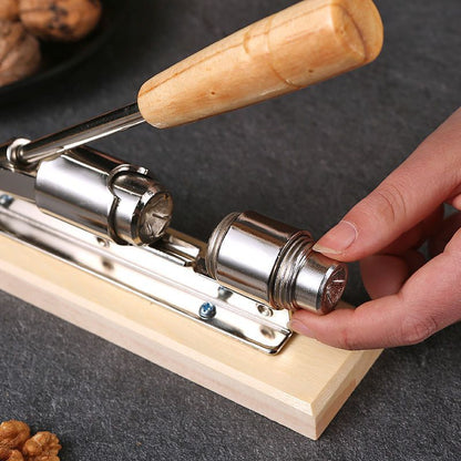 Nutcracker Heavy Duty Nut cracker Pecan Cracker Walnut Cracker Plier Opener Tool Desktop Wood Base & Handle V1192-AZ-W-3964