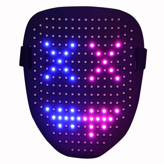 LED Mask with Gesture Sensing, Light-Up Transforming Face Cover for Halloween, Christmas, Cosplay & Birthday V1192-AZ-W-3970