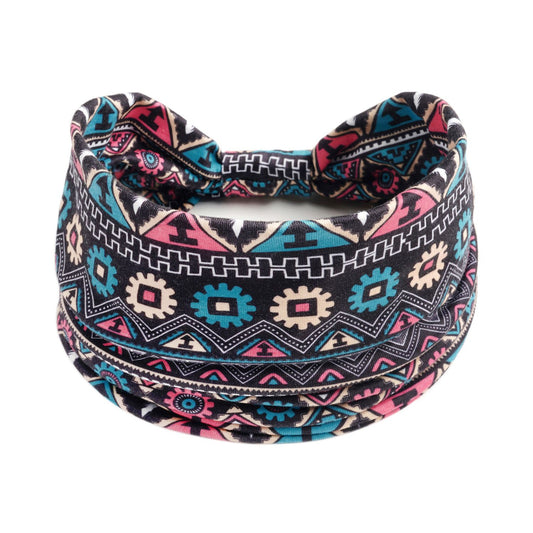 10 Pieces Womens Mens Headband Printed Hairband Bandana Wrap (Multicolored )Elastic Headband Stylish Wrap V1192-AZ-W-3971