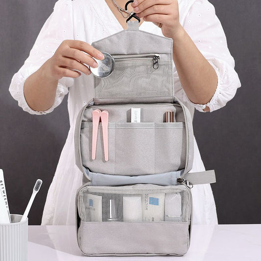 Hanging Toiletry Bag Travel Bag Women Men, Foldable Cosmetic Organizer, Roll up Makeup Bag, Water Resistant V1192-AZ-W-3977