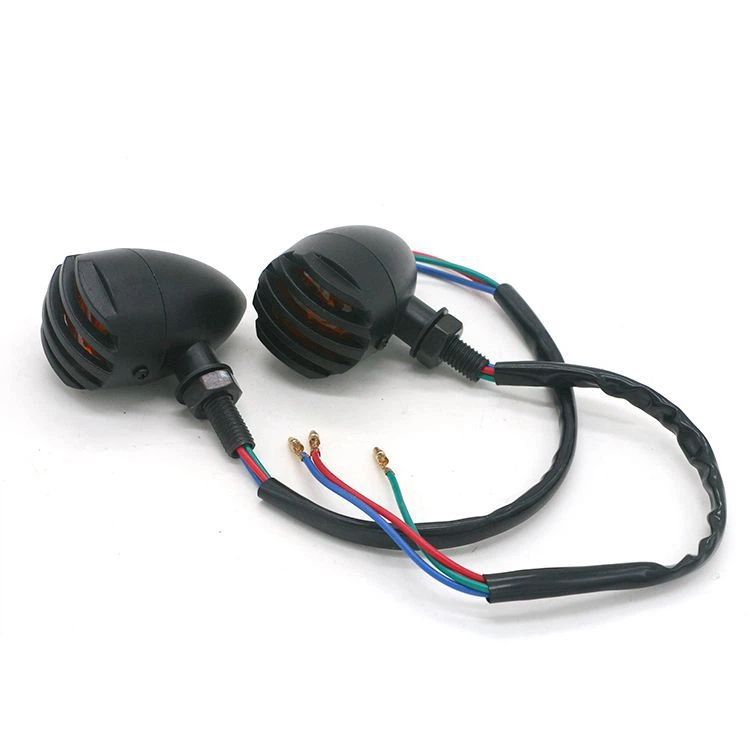 LED Motorcycle Turn Signals - 2 Pack Universal Bullet Blinker, Wire Rear Mount Signal Lights Kit for V1192-AZ-W-3982