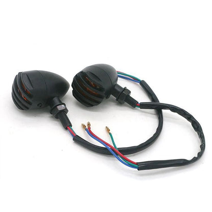 LED Motorcycle Turn Signals - 2 Pack Universal Bullet Blinker, Wire Rear Mount Signal Lights Kit for V1192-AZ-W-3982