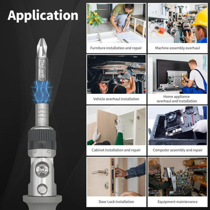 Ratcheting Screwdriver, Ratcheting Screwdriver Set, 10-in-1 Multi Bit Screwdriver, 180-Degree Adjust V1192-AZ-W-3994