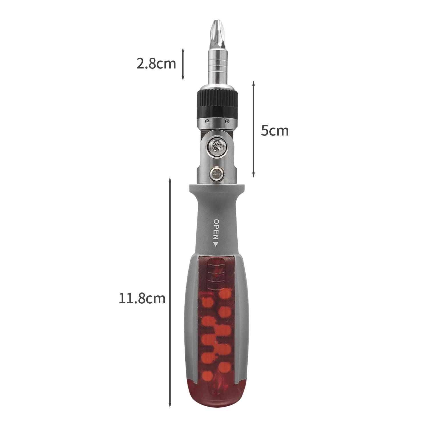 Ratcheting Screwdriver, Ratcheting Screwdriver Set, 10-in-1 Multi Bit Screwdriver, 180-Degree Adjust V1192-AZ-W-3994