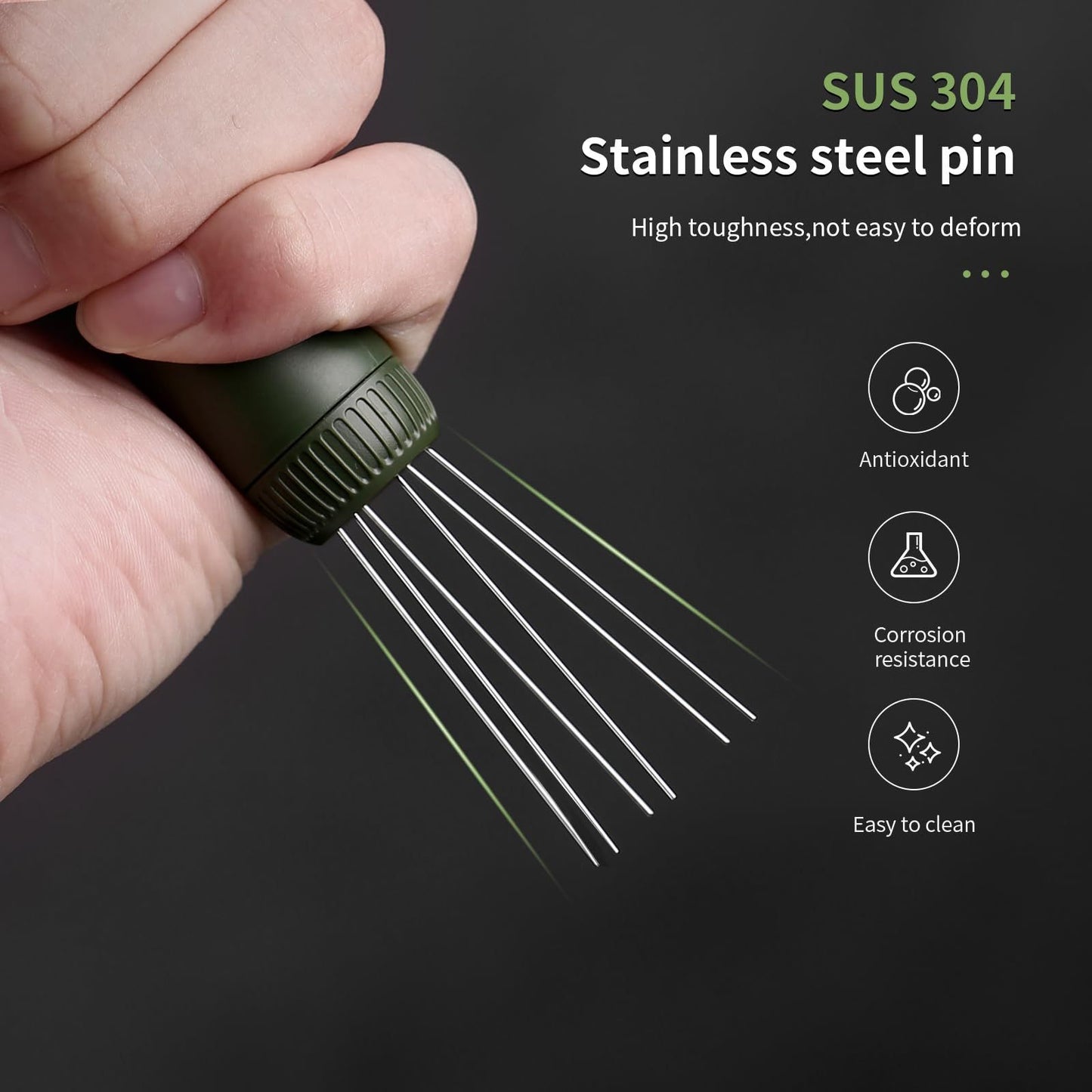 Retractable Espresso Stirrer Tools for Barista, Magnetic Espresso Distribution Tool with Stainless Steel V1192-AZ-W-3995