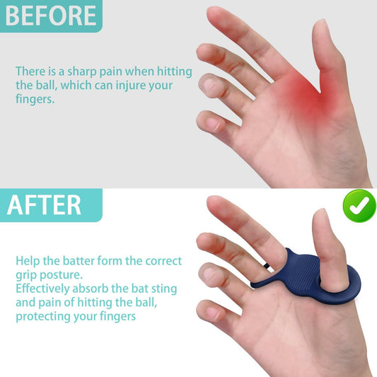 2 Pack Soft Silicone Baseball&Softball Thumb Guards for Shock Absorption, Blister Prevention, Bat Sting V1192-AZ-W-3996