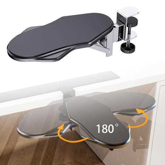 Computer Adjustable Ergonomic Arm Rest for Desk, 180 degrees Rotating and 90 degrees Folding Arm Support, V1192-AZ-W-4000