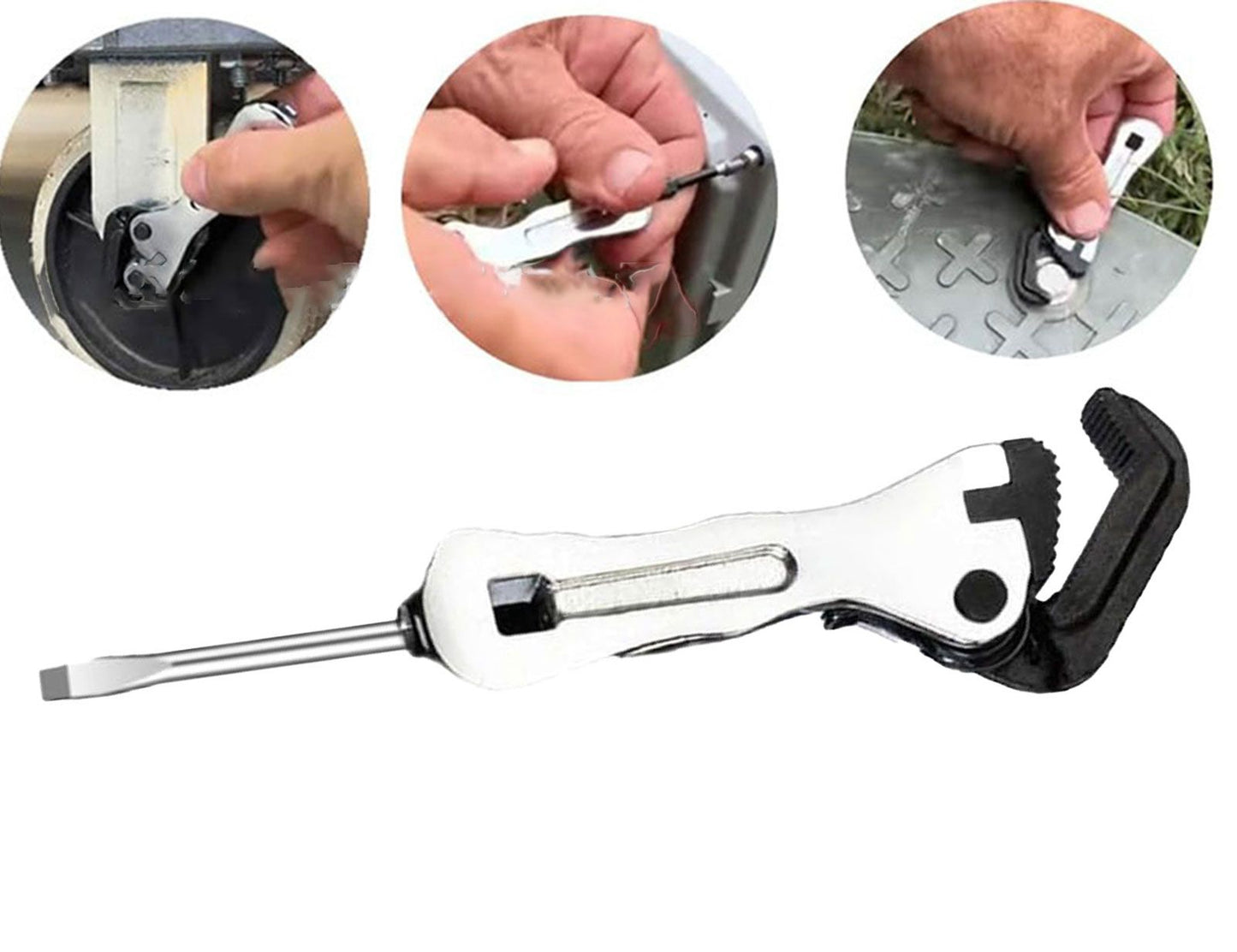 Micro Stubby Self-Adjusting Wrench, Ergonomic Short Handle Design Micro Stubby Wrench - Self Adjusting Pipe V1192-AZ-W-4007