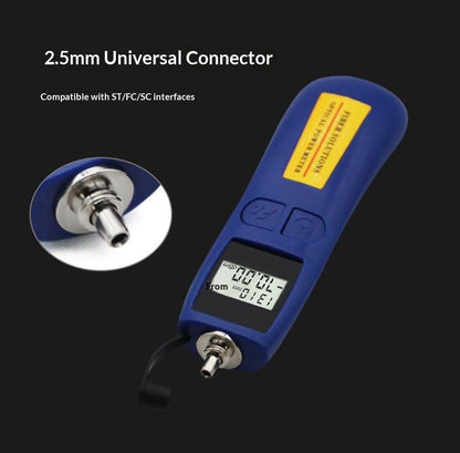 Optical Power Meter -70~+10 dBm Fiber Light Meter for Testing 6 Calibrated Wavelengths, 70g Light Weighted V1192-AZ-W-4015
