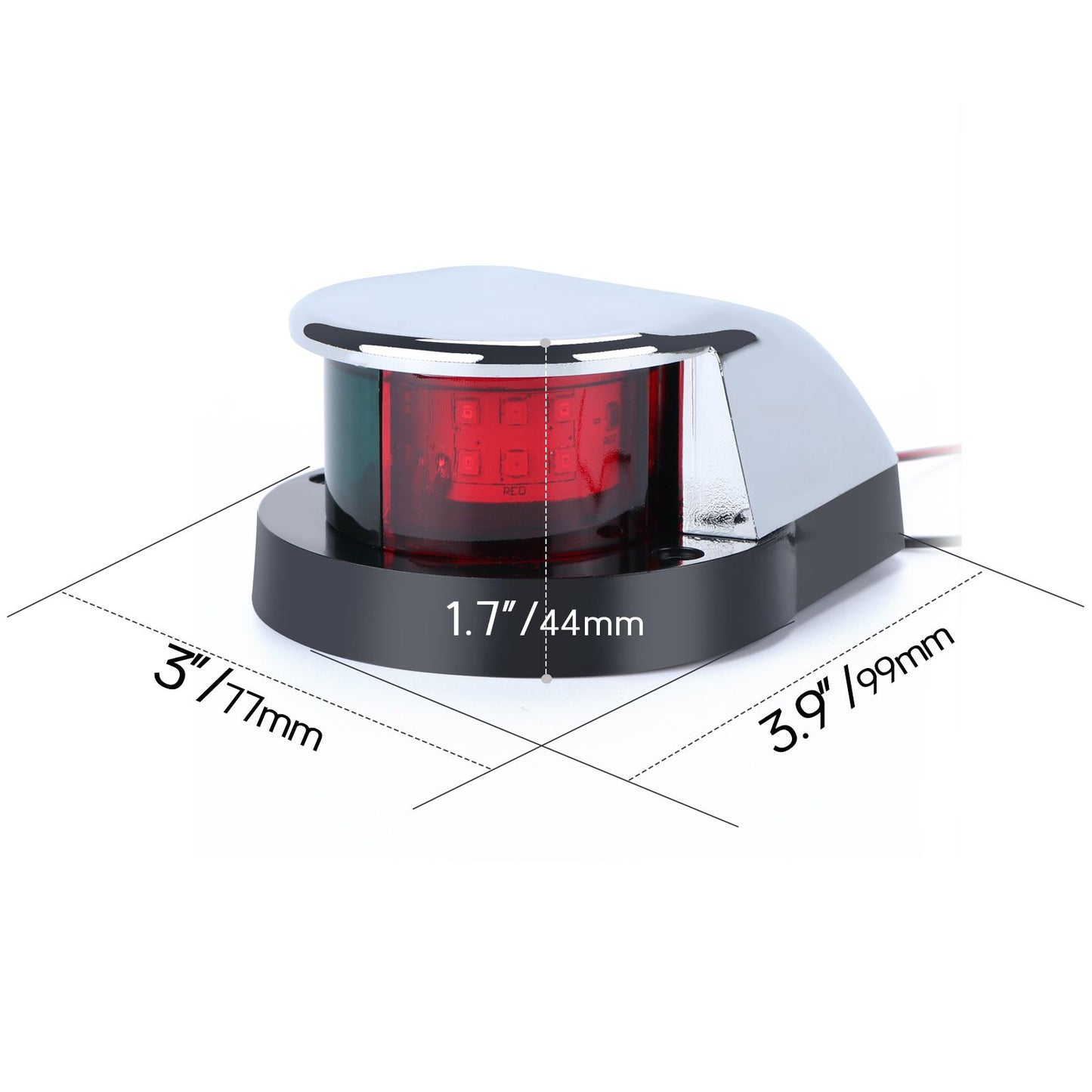 2pcs LED Boat Navigation Light Red and Green LED Marine Navigation Light Boat Bow Light for Pontoon and Small V1192-AZ-W-4016