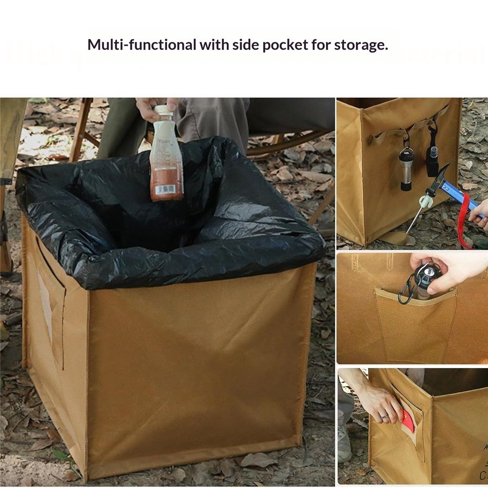 Throw Line Cube Bag - Easy Folding Arborist Throw Line Storage Portable Climbing Rope Organizer Box for Tree Work Outdoor Rope Accessories, khaki