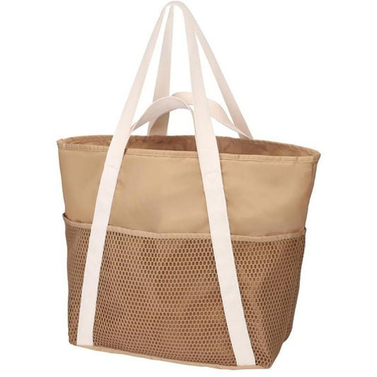 Beach Bag Large Waterproof Sandproof Foldable Tote for Women with Zipper Mesh Pockets for Pool Swim Travel V1192-AZ-W-9022