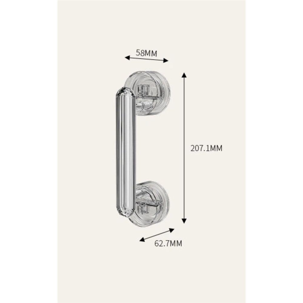 Waterproof Suction Cup Handle, Suction Cup Door Handle for Bathroom and Kitchen Cabinet Drawer (Transparet V1192-AZ-W-9025
