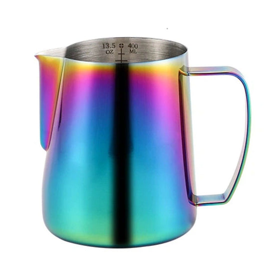 Stainless Steel Milk Frother - 400ml Steaming Pitcher - Perfect for Latte Art, Espresso & Cappuccino - V1192-AZ-W-9037