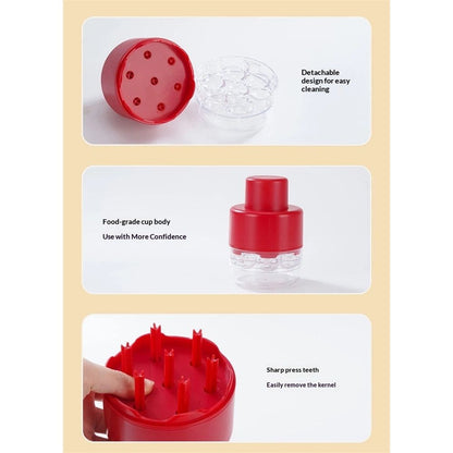 2 pack Heavy-Duty 7-in-1 Olive and Cherry Pitters Corer Tool with Space-Saving Lock Design, Multi-Function V1192-AZ-W-9044
