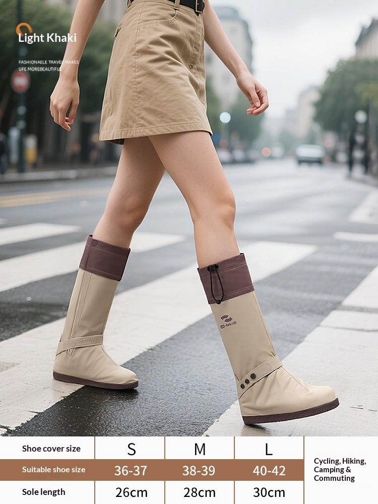 Waterproof Rain Boot Shoe Covers Reusable for Motorcycle Riding with Zipper Non-Slip Foldable Men Women Rain V1192-AZ-W-9054