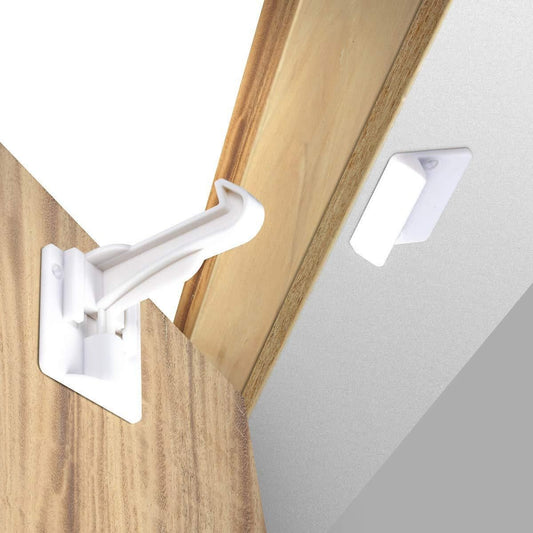 Upgraded Invisible Baby Proofing Cabinet Latch Locks (10 Pack) - No Drilling or Tools Required for V1192-AZ-W-9055