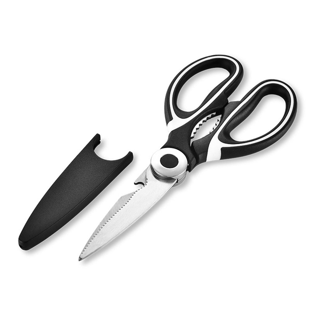 2 pack Kitchen Shears Multi Purpose Strong Stainless Steel Kitchen Utility Scissors with Cover Poulry,Fish, V1192-AZ-W-9073