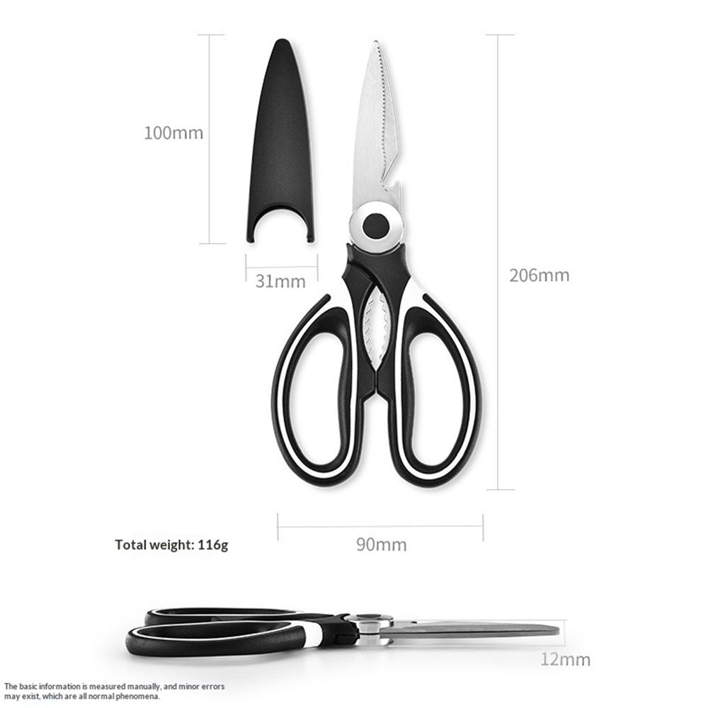 2 pack Kitchen Shears Multi Purpose Strong Stainless Steel Kitchen Utility Scissors with Cover Poulry,Fish, V1192-AZ-W-9073
