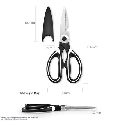 2 pack Kitchen Shears Multi Purpose Strong Stainless Steel Kitchen Utility Scissors with Cover Poulry,Fish, V1192-AZ-W-9073