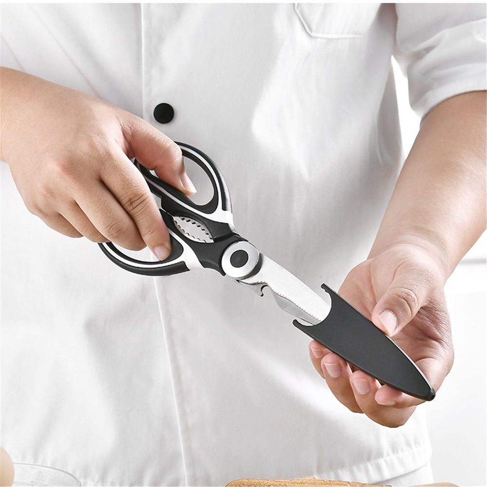 2 pack Kitchen Shears Multi Purpose Strong Stainless Steel Kitchen Utility Scissors with Cover Poulry,Fish, V1192-AZ-W-9073