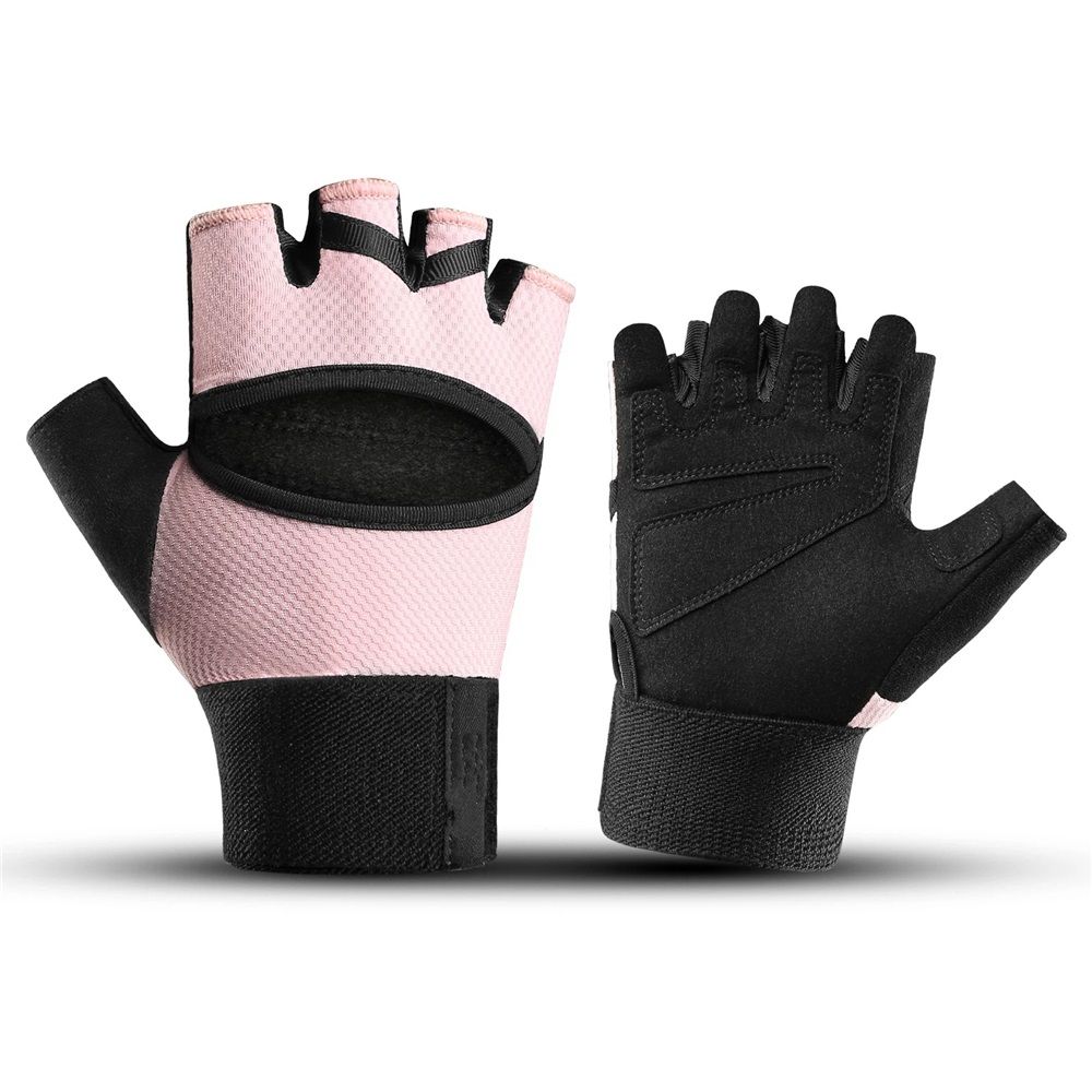 1 Pair Essential Training & Weightlifting Gloves, Fingerless Workout Gloves, for Secure Hold and Palm Padding V1192-AZ-W-9075