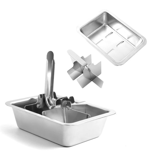 Professional Ice Cube Trays Stainless Steel - 6-Large Slot Heavy Duty Metal Icecube Mold, Non-Toxic Freezer V1192-AZ-W-9087