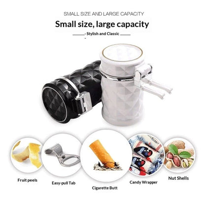 2 pack Auto Car Ashtray Portable with LED Light Ashtray Smokeless Smoking Stand Cylinder Cup Holder (Black V1192-AZ-W-9090