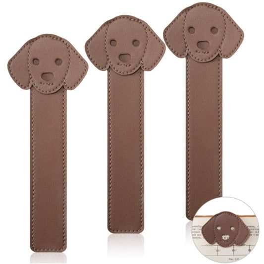 6 Pieces Faux Leather Dog Bookmarks PU Animal Puppy Bookmarks Handmade Personalized Reading Page Markers for V1192-AZ-W-9093