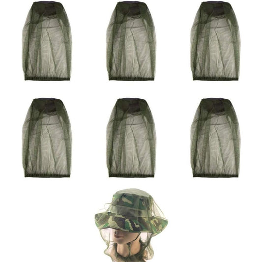 Mosquito Head Net for Insect, 6 Pack, Fly & Bug Protection | Ultra Large & Long, Extra Fine Holes for V1192-AZ-W-9106
