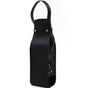 Single Bottle Wine Riveted Carrier, Handmade from Leather, for Wedding, Birthday, Party and Holiday - black V1192-AZ-W-9116
