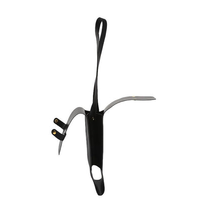 Single Bottle Wine Riveted Carrier, Handmade from Leather, for Wedding, Birthday, Party and Holiday - black V1192-AZ-W-9116