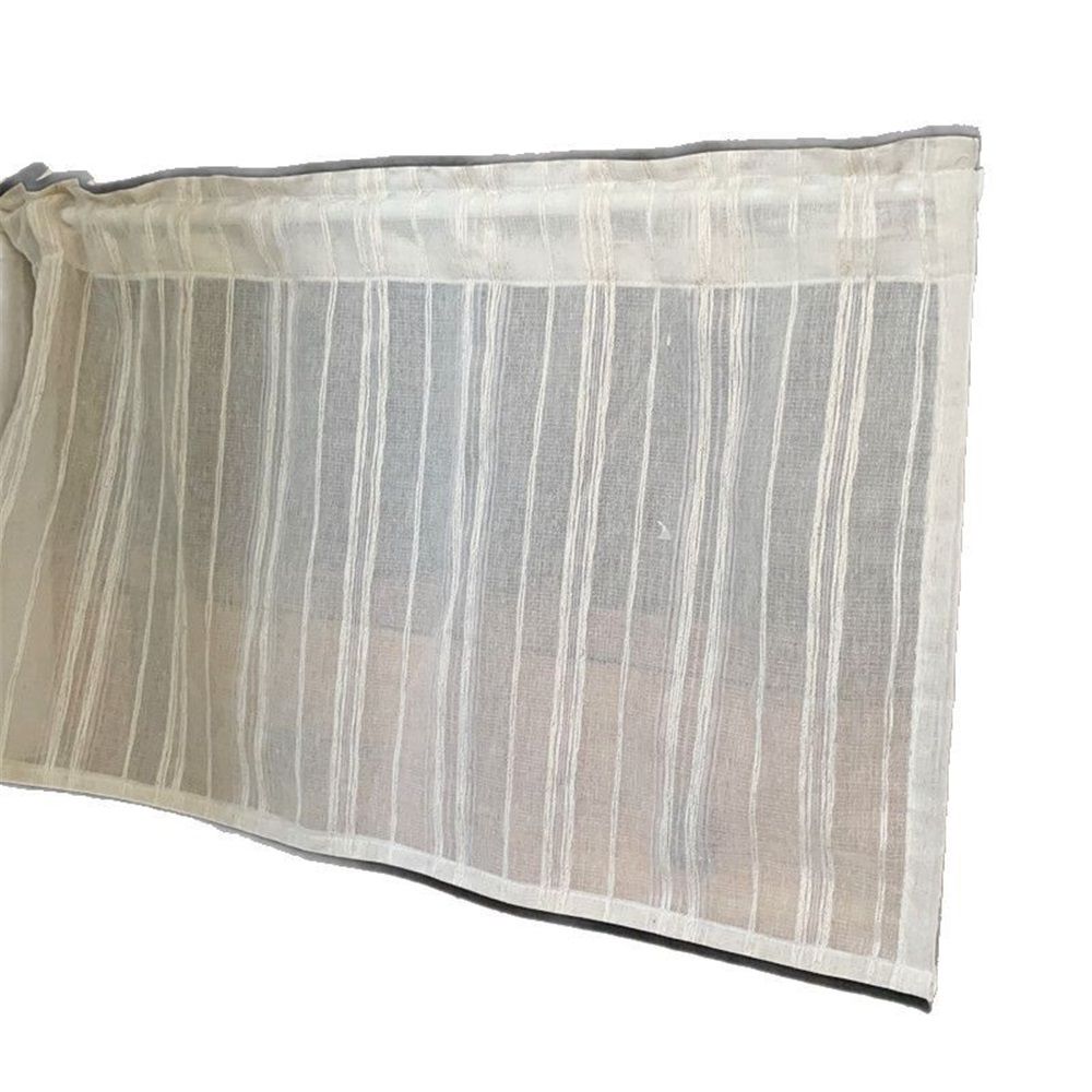 Kitchen Curtains for Small Window,Cafe Curtains 59 Inch Length,Striped Kitchen Pinch Pleat Curtain for Half V1192-AZ-W-9120