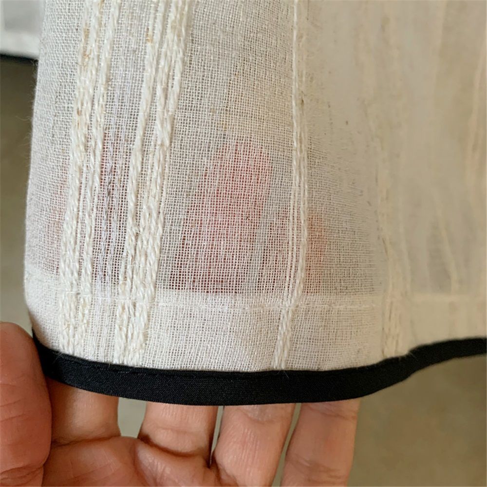 Kitchen Curtains for Small Window,Cafe Curtains 59 Inch Length,Striped Kitchen Pinch Pleat Curtain for Half V1192-AZ-W-9120